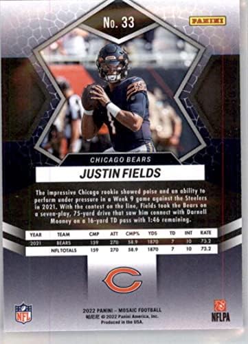 2022 Panini Mosaic #33 Justin Fields Chicago Bears NFL Football Trading Card