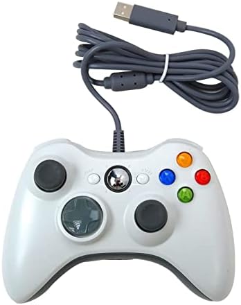 Substituição de gamepad de gamepad com fio USB para o Xbox 360 Wired GamePad Suporte Win7/8/10 Controle do sistema Joystick Joypad para Xbox360 Slim/Fat Console USB PC Game Controlle (White)