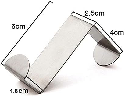 Ganchos de metal gooffy para pendurar 5 peças de aço inoxidável sobre roupas de porta ganchos de cozinha armário de porta prateleiras