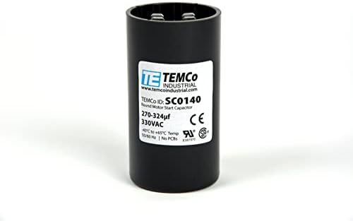 TEMCO 270-324 UF/MFD 330 Vac Volts Round Start Capacitor 50/60 Hz AC Electric -Lote -1