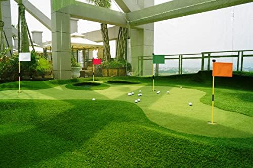 Bandeiras de golfe sólidas coloridas com tubo inserido, 8 ”L x 6” H mini bandeiras verdes para o jardim de quintal externo de quintal, bandeira de pino de nylon 420d