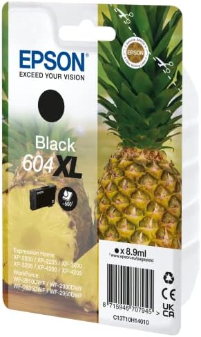 Epson 604xl Pineapple, cartucho de tinta preta genuína