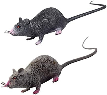 Jojofuny Rats de borracha Tamanho Fake Black, Modelo Preto Realista PRANK BLACK+ Toy Rat Cats, Modelo de brincadeiras médias