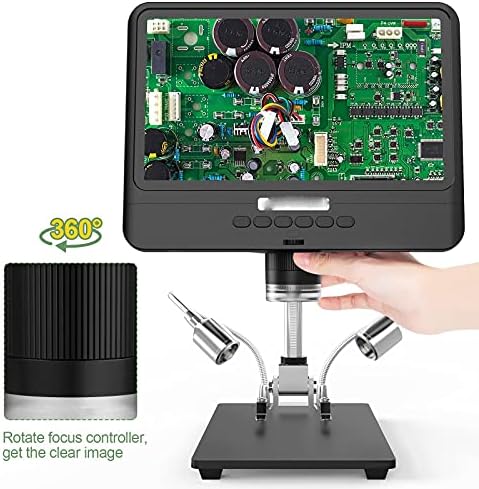 Microscópio eletrônico Liruxun 5x-1200x Câmera de microscópio digital para lenta de solda Scopo ajustável de 1080p