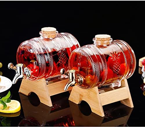 Yyunang de 1 litro, dispensador de bebida de barril de vidro com torneira e dispensador de bebidas de bebida gelada dispensador de barril