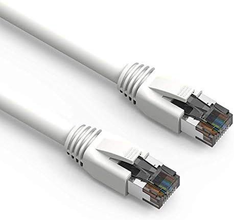 ACCL 15 pés CAT.8 S/FTP Ethernet Cable White 24awg, 4 pacote