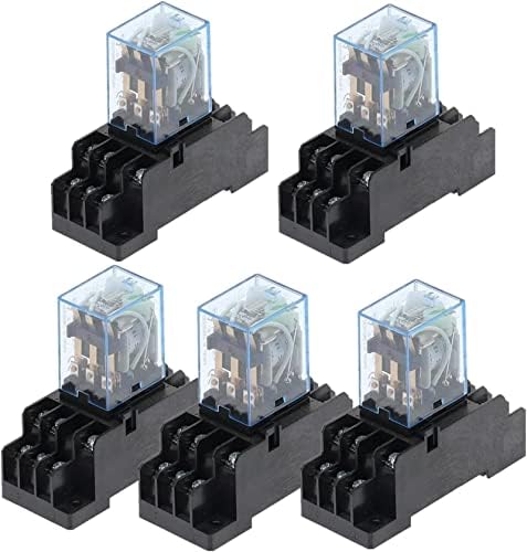 Relé Gibolea 5Sets My3NJ HH53P DC12V 24V 110V 220V Relé de potência da bobina AC Mini retransmia 11 pinos 5a com base de soquete pyf11a