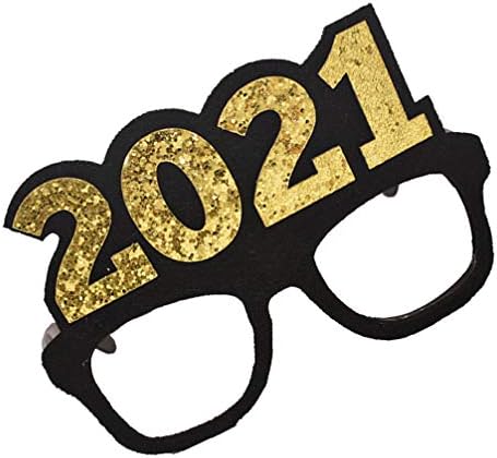 Óculos de maquiagem bestoyard glitter 2021 Óculos de óculos brilhantes 2021 Óculos numéricos de ano novo e óculos divertidos óculos para 2021 Favores de festa de ano novo