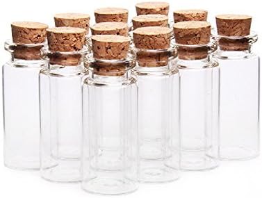 lasenersm 10pcs/10ml de amostra vazia garrafas de vidro Jarras de frascos de cotoneiros com rolhas de cortiça para casamentos de