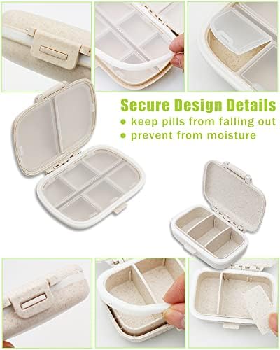 4 Pack Travel Pill Case Organizer com dois tamanhos, caixa de comprimidos à prova de umidade para bolso de bolsa, suporte