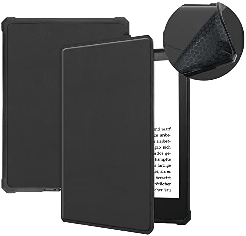 Case compatível com o Kindle All-New 8th Generation , a capa de protetora de proteção e leitora de e-e-leitora de couro PU com função automática/sono e fechamento magnético, preto