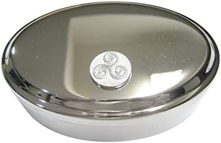 Kiola projeta prata tonificada de tanque clica tonificada Triple Tiskelion Spiral Oval Tinket Jewelry Box