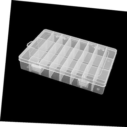 X-Dree 2pcs Clear plástico branco destacável 24 slots clipe na caixa do recipiente de armazenamento Caixa (2pcs CLARO