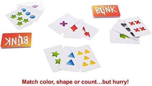 Jogos de Mattel Reinhard Staupe's Blink Family Card Game, amigável para viagens, com 60 cartas e instruções, é um ótimo