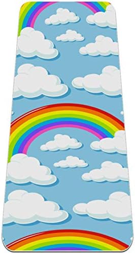 Siebzeh Rainbow Clouds Padrão Premium Premium grosso de ioga MAT ECO AMICIAL DE RORBO