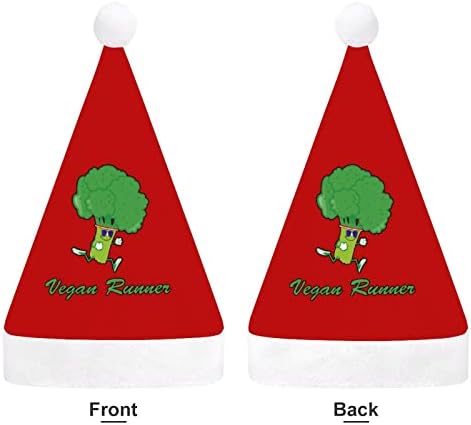Runner vegano engraçado chapéu de natal chapéus Papai Noel Decorações de árvore de Natal Presentes para adultos para adultos