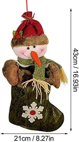 Decorações de Natal Meias de férias Old Man Snowman Bolsa Presente Bolsa de Presente Janela Exibição Adeços Garland em Flocked