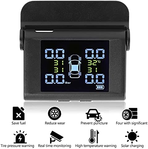 Liruxun Car TPMS TPMS Ajuste Pneu Ajuste Pneu AN-S07 Temperatura do Sistema de Alarmes de Alarmes de Alarmes Elementos de Monitoramento