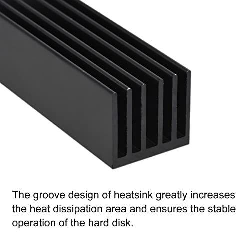 Meccanixity 2 pacote M.2 SSD Registro de calor do dissipador de calor Alumínio de alumínio Pia de resfriamento para PC, 70x22x20mm, preto