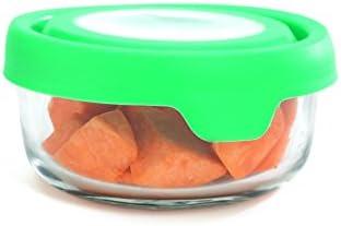 Âncora Hocking Trueal 2-Cup redondo recipiente de armazenamento de alimentos com tampa hermética, verde de menta, conjunto de 1