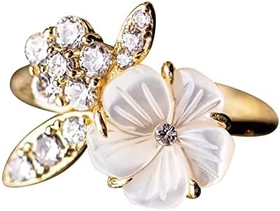 2023 Novo anel vintage requintado de damas de flores anel de zircão de diamante para mulheres presentes de jóias anel de diamante de fantasia