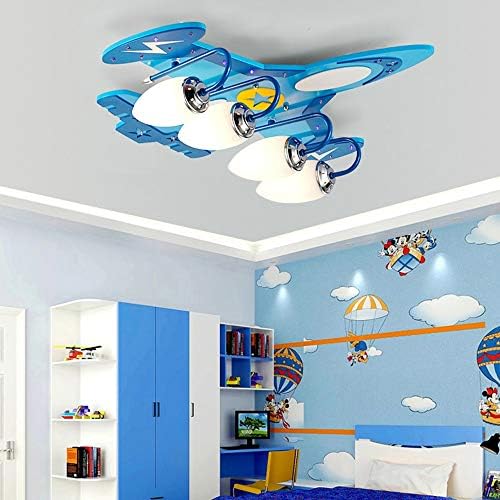 Zhyh Airplano Luz de teto para crianças quarto crianças iluminação de quarto lâmpada de teto de teto de teto de menino de
