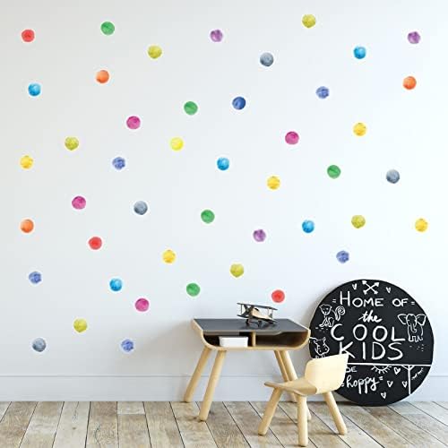 36 peças Polca ponto decalques de parede adesivos de parede de aquarela para casa de estar decoração de quarto crianças garotas