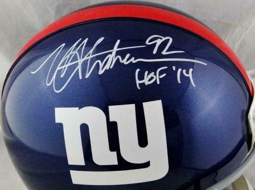 Michael Strahan assinou o New York Giants f/s Proline Helmet com Hof ​​- JSA W Auth - Capacetes NFL autografados