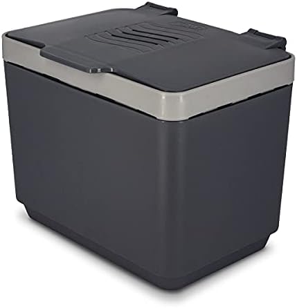 Bin Bin Compost for Kitchen, 1,5 galão | Recipiente de plástico com cesta interna removível, suporte de armazenamento de bolsa e filtros de bloqueio de odor de carbono, cinza