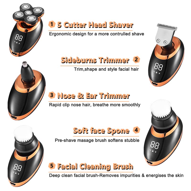 Razor elétrico para barbeador elétrico para homens para homens apartador de cabelo barba elétrica Razor 5D Flutuante Cabeças de