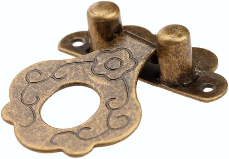 Zhyh Antique Bronze Hasps Bloqueio Jóias decorativas Caixa de madeira Cadlock Retro Mandra Bancho de trava com parafusos hardware