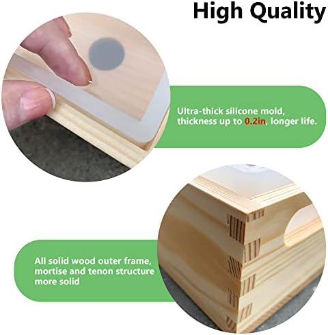 Moldes de sabão quadrado para sabão produzindo tamanho grande - 8l 282oz 18lb Grande Soop Mold Silicone - Iwith Wood Caixa