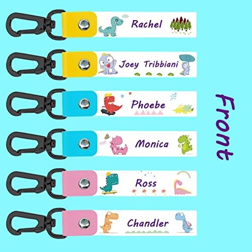 6 PCS Backpack Name Keychain Kids Nome Rótulos com caneta Nome fofo Tag Clip
