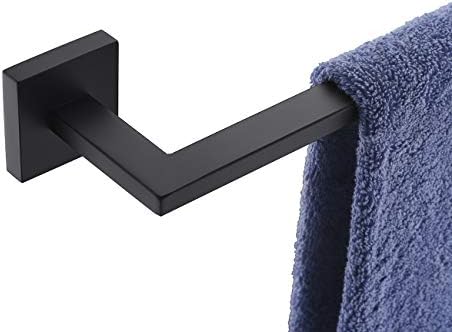 Barra de toalha preta fosca Hoooh, suporte de toalhas de aço inoxidável de 24 para montagem na parede de banheiro ou cozinha, A106L60-BK