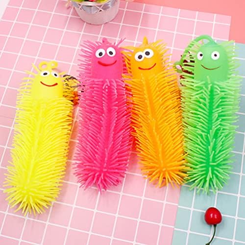 2pcs Caterpillars Brinquedos de puffer iluminados LED Spiky Bouncy Ball Ball Luminous Bolas Piscando brinquedos sensoriais para crianças