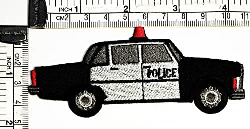 Kleenplus Police Car Cartoon Patch Patch Bordado Ferro policial em crachá costurar em roupas de remendo roupas de adesivo de