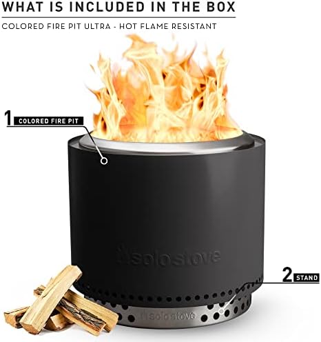 Bonfire do fogão solo 2.0 com suporte, fogueira sem fumaça | Lareira de madeira com panela de cinzas removíveis, fogo portátil