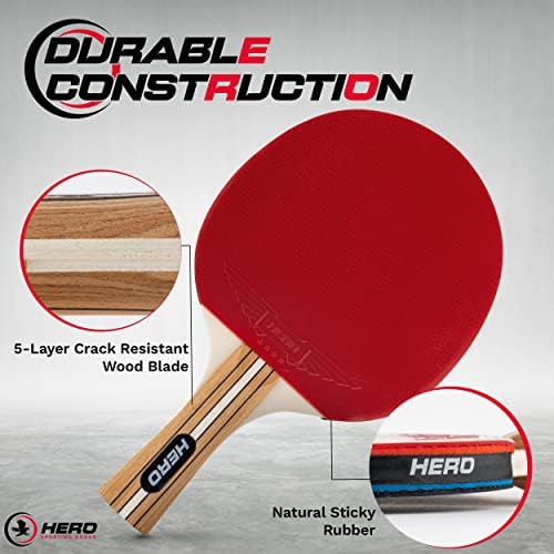 Ping Pong Papdles Conjunto de 4 - pingue -pongue premium pás e bolas - inclui tênis de 4 tênis de mesa e 8 mesas bolas de tênis com estojo de transporte - tênis de mesa de alto desempenho com bolas de 3 estrelas