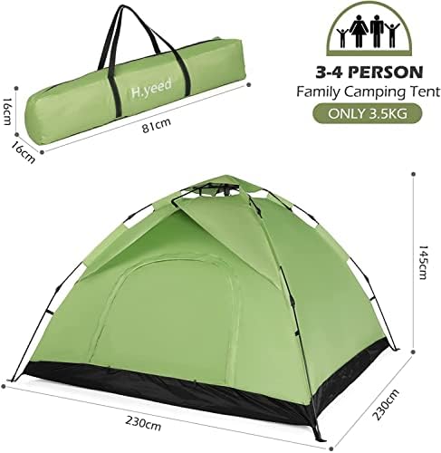 Tenda haibing tenda de acampamento para 3-4 homem pessoa, tenda de cúpula pop-up à prova d'água com porta dupla, tenda