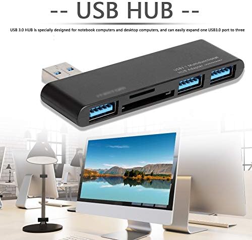 WJCCY Portable 5 em 1 USB 3.0 Conversor de divisor de cubo 5Gbps USB 3.0 para adaptador de leitor de cartão TF SD para laptop