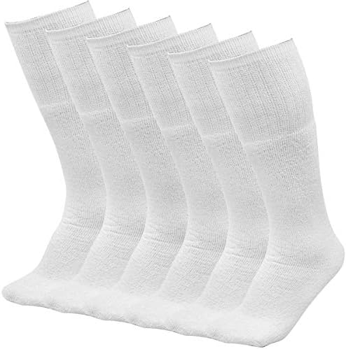 6 pares de meias esportivas atléticas masculinas 10-15 sobre o bezerro - Big & Tall