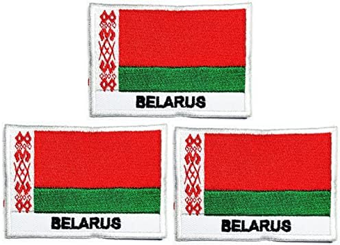 Kleenplus 3pcs. 1,7x2,6 polegada. Bandeira da Bielorrússia Patches Sinalizadores Trajes de emblema uniforme Tactical