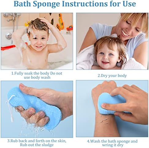 Xinrui esfoliando o banho esponja, 2pcs chuveiro macio esponja o removedor de pele morto Spa Spa Scrub Esfoliador para mulheres, homens e crianças