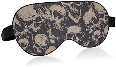 Alaza Grunge Skull Halloween Dia da Máscara do Sono Dead para Mulheres Blackout Refriando Máscara de Olhos Funnamente para Dormir Com uma Faixa Elastic