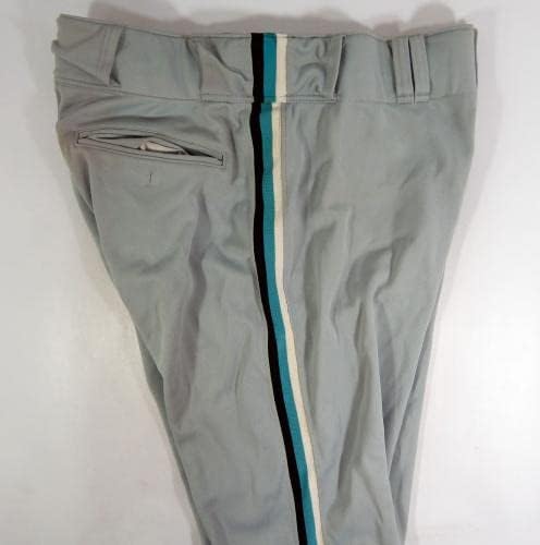 2002 Florida Marlins Arnberg jogo usado calças cinza 36 DP36460 - Jogo usado calças MLB usadas