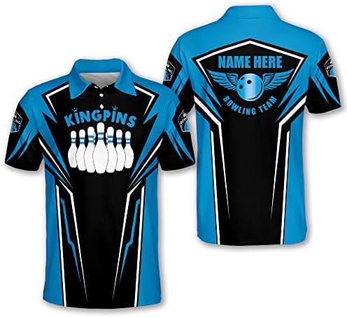 Lasfour Custom USA Bowling Shirts com nome, camisas de boliche para homens, camisas de time de boliche patrióticas para homens