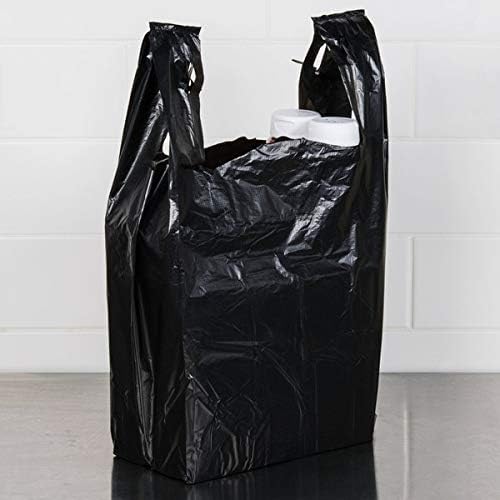 Bolsa de camiseta lisa de saco de plástico preto 11,5 x6.5 x21.5
