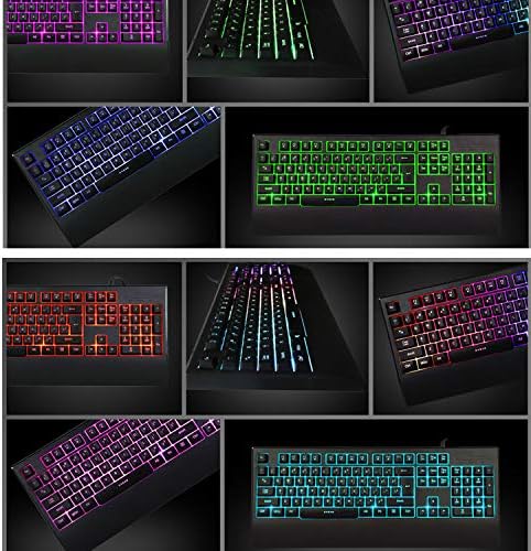 Teclado de jogo e combinação de mouse, 104 teclas Teclado do teclado Rainbow Gaming Sensação mecânica, teclado de descanso