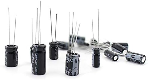 Eiechip 24Value 500pcs Kit de variedade de capacitores eletrolíticos 0.1UF-1000UF, 10V/16V/25V/50V Capacitores variados de
