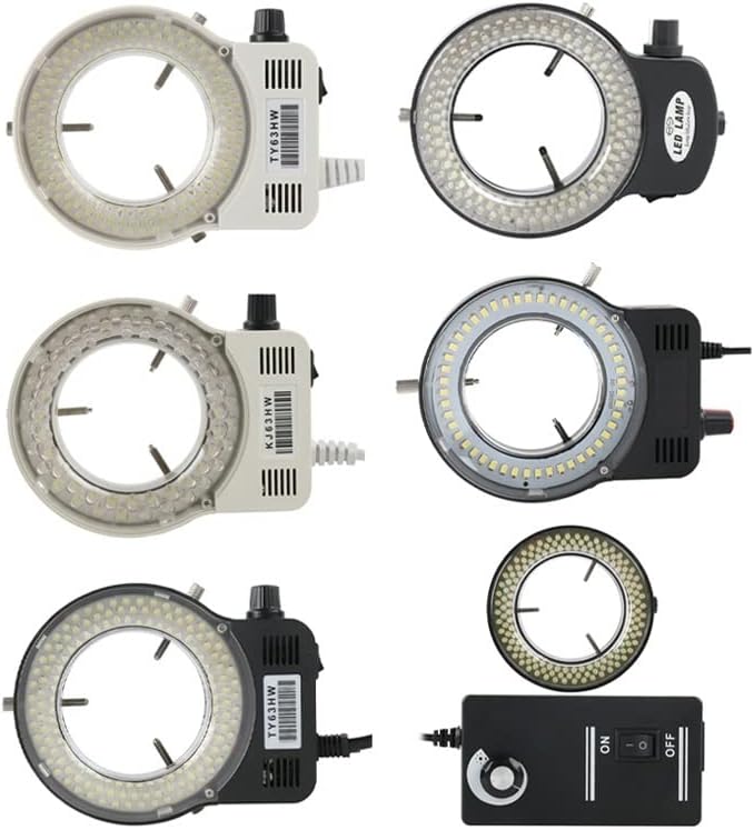 Acessórios para microscópio Luz de iluminação de microscópio de anel LED ajustável, consumíveis de laboratório de câmera de